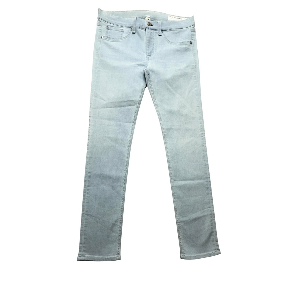 Rag & Bone Capri Jeans Womens 30x27 Light Wash Slim Stretch Mid Rise USA Denim
